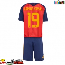 Camisa de Futebol Espanha Lamine Yamal #19 Equipamento Principal Infantil Mundo 2026 Manga Curta (+ Calças curtas)